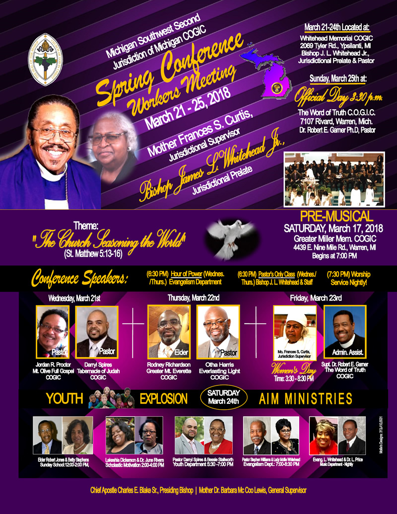 MAR 2125 SW 2nd Jurisdiction of MI COGIC Spring Conference Workers