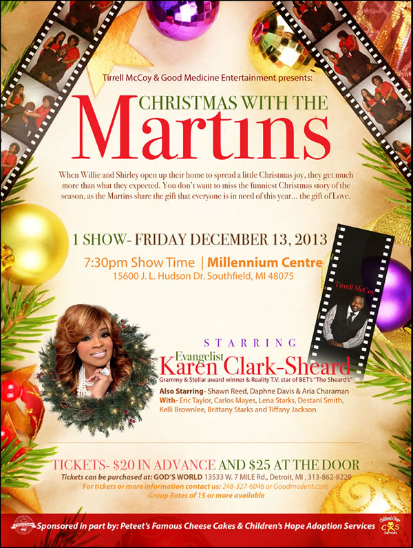 Tirrell McCoy & GME present CHRISTMAS WITH THE MARTINS starring Karen Clark Sheard @ The Millennium