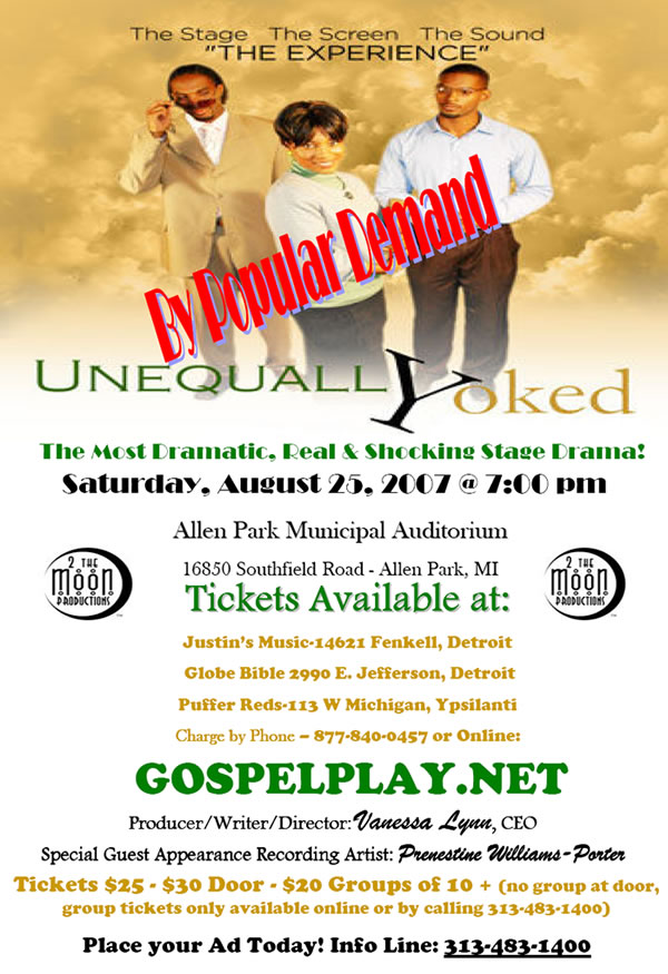 Unequally Yoked Dramatic Stage Play Journey begins this Weekend 8/25/07
