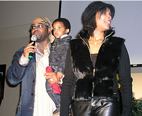 J Moss, Wife Melanie, and son